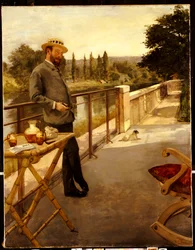 Elegantti mies terassilla, 1885