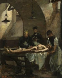 Tutkimus ruumiinavausta varten Hôtel-Dieussa, 1876.