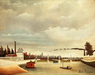 Banks of Seine, kirjoittanut Henri Rousseau (1844-1910)