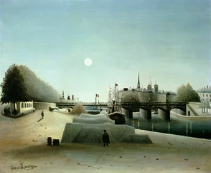 Näkymä Île Saint-Louis’lle Port Saint-Nicolas’sta, ilta, noin 1888