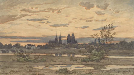 Näkymä Moulinsiin, n. 1850-60.