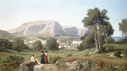 Näkymä Caprin saarelle Napolinlahdella, 1853