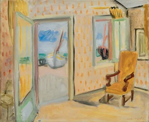 Sisätila, avoin ovi, 1920-1921 (öljy kankaalle).