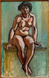 Istuva alaston