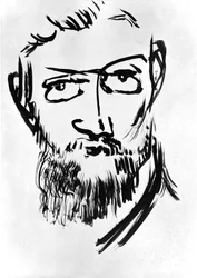Henri Matissen (1869-1954) omakuva noin 1900 (piirros).
