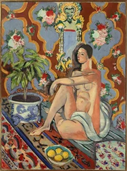 hahmo koristeellinen koristeellisella taustalla 1925 (öljy kankaalle )