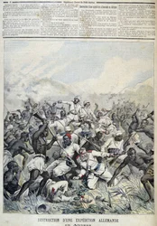 Saksalaisen Afrikan-retken tuhoaminen - "" Le Petit Journal" -lehdessä, 3.10.1891