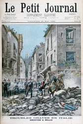 Vakavia häiriöitä ja mellakoita Milanossa, Italiassa, 1898