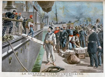Key-Westiin saapuvat espanjalaiset vangit, Espanjan ja Amerikan sota, 1898