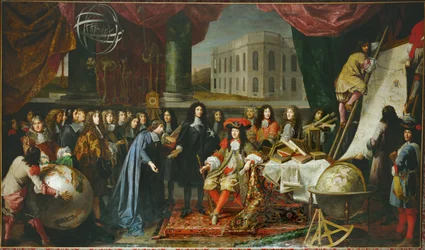 Ludvig XIV perustaa Tiedeakatemian, Colbert esittelee jäsenet...