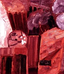 Hollantilainen maalaistalo hahmoineen Zeelandissa, n. 1915