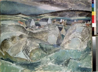Kylä kivien keskellä. Henri Victor Gabriel Le Fauconnierin (1881-1946) maalaus