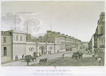 Ranskan keskuspankki Rue Croix-Petits-Champsilta, kaiverrus Eugene Dubois, 1800