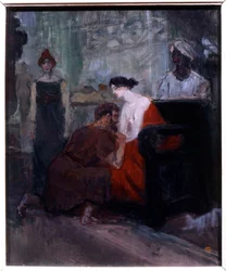 Valeria Messalina, antiikin Rooman suuri irstailu, esittely. Henri de Toulouse Lautrecin (1864-1901) maalaus 1900 Su. 0,55x0,46 m Albi, museo Toulouse Lautrec