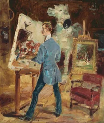 Princeteau studiossaan; Princeteau studiossaan, 1881