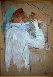 Henri de Toulouse Lautrecin (1864-1901) maalaus pahville, nainen, 1891 su. 0,54x0,36 m Toulouse, musee des Beaux Arts