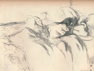Nainen heräämässä sängyssä, 1896