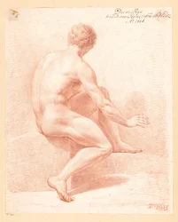 Istuva alaston mies, takaa katsottuna (3. palkinto 1806)