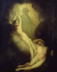 Eevan luominen Miltonista, Paradise Lost VIII (öljy kankaalle)