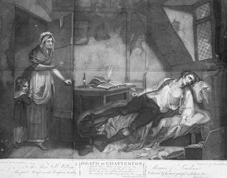 Chattertonin kuolema, kaivertanut Edward Orme