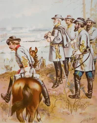 Kenraali Robert E. Lee (1807-70) Fredericksburgin taistelussa 13. joulukuuta 1862