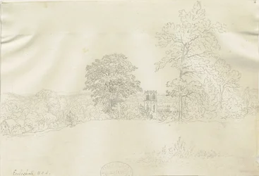 Eccleshall Village: kynäpiirros, nd [1788-1855] (piirustus)
