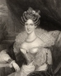 Saxe-Coburg Meiningenin prinsessa Adelaide, kaiverrettu H.R. Cook (fl.1813-47), National Portrait Gallerysta, osa IV, julkaistu noin 1835
