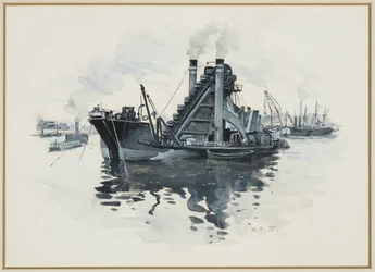 Ruoppaaja Salford Docksissa