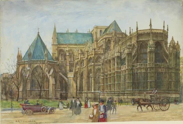 Näkymä Henrik VII:n kappeliin Westminster Abbeyssa, 1913 (wc paperille)
