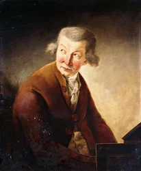 Muotokuva herrasmiehestä, joka tunnetaan nimellä Franz Joseph Haydn, puolipitkä Pianofortessa