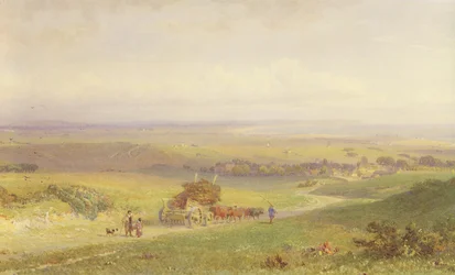 Pevensey Bay, Sussex, 1868 (wc, bc, grafiitti ja paperin kaapiminen)