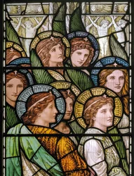 Bakewell, All Saints, Holiday Workshop, Henry Holiday, Jumalan karitsa, Adoring Saints, 1893