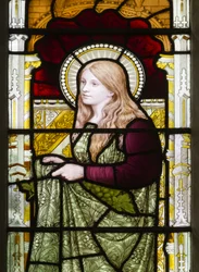 Cambridge, Trinity College, Heaton Butler & Bayne, Henry Holiday, Phoebe, 1870, Phoebe Cookson, muokattu Carl Almquistista