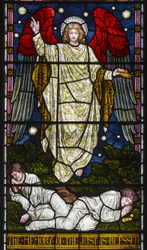 Kirkstall, St Stephen, Heaton Butler & Bayne, Henry Holiday, Vanhurskaan muisto on siunattu, Sananlaskut, luku 10, jae 7, n. 1870