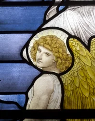 Wolsingham, St Mary & St Stephen, James Powell & Sons, Henry Holiday, Jacobs Ladder, Angel-yksityiskohta, 1881