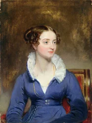 Nuori nainen sinisessä puvussa, noin 1825
