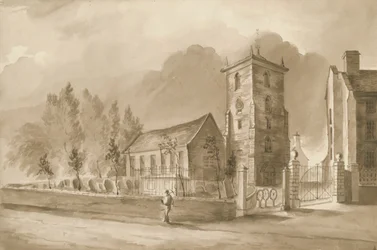 Willenhallin kirkko: seepiapiirros, nd [1844] (piirustus)