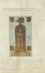 Lordi Thomas Howardin Norfolkin herttuan marmorinen hautakivi, 1637 (mustetta ja kultalehtiä perunakalvolla)