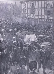 Queensin hautajaiset, viimeinen vaihe, kuvitus Cassellsin Englannin historiasta, 1900-luku