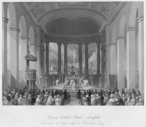 Roomalaiskatolinen kappeli, Moorfields. Juhlallinen messu joulupäivänä, n. 1841