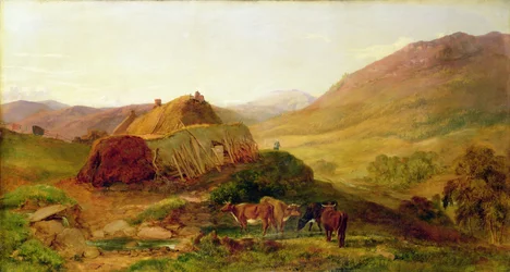 Iltaa: Castletownin lähellä, Braemar, noin 1860 (öljy kankaalle).