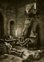 Ralph Flambardin pako Towerista, kuvitus teoksesta ”Hutchinsonin kertomus Britannian kansakunnasta”, noin 1920