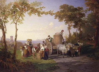 Viiniköynnöksen sadonkorjuu (s. & d.