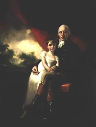 John Stirling of Kippendavie ja hänen tyttärensä Jane (öljy kankaalle)