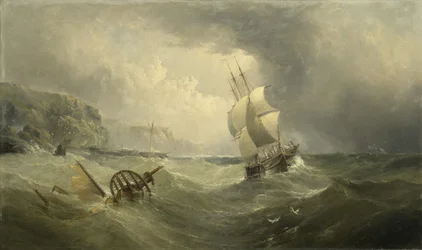 Laivaus rannikolta myrskyisellä merellä, 1874