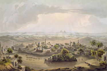 Kairon pyramidit, kaivertanut Daniel Havell (1785-1826), 1809