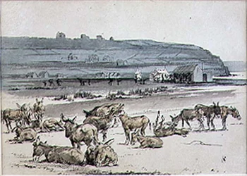 Aasit golfkentällä, kuvitus Graphic-lehdestä, pubi. noin 1870 (litho)