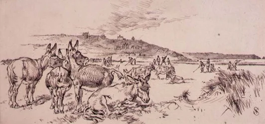 Aasit golfkentällä, kuvitus Graphic-lehdestä, pubi. noin 1870 (litho)