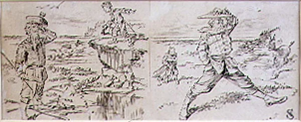 The Impatient Golfer, kuvitus Graphic-lehdestä, pubi. noin 1870 (litho)