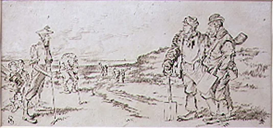 Golfaajien häiritsemät Roadmen, kuvitus Graphic-lehdestä, pubi. noin 1870 (litho)